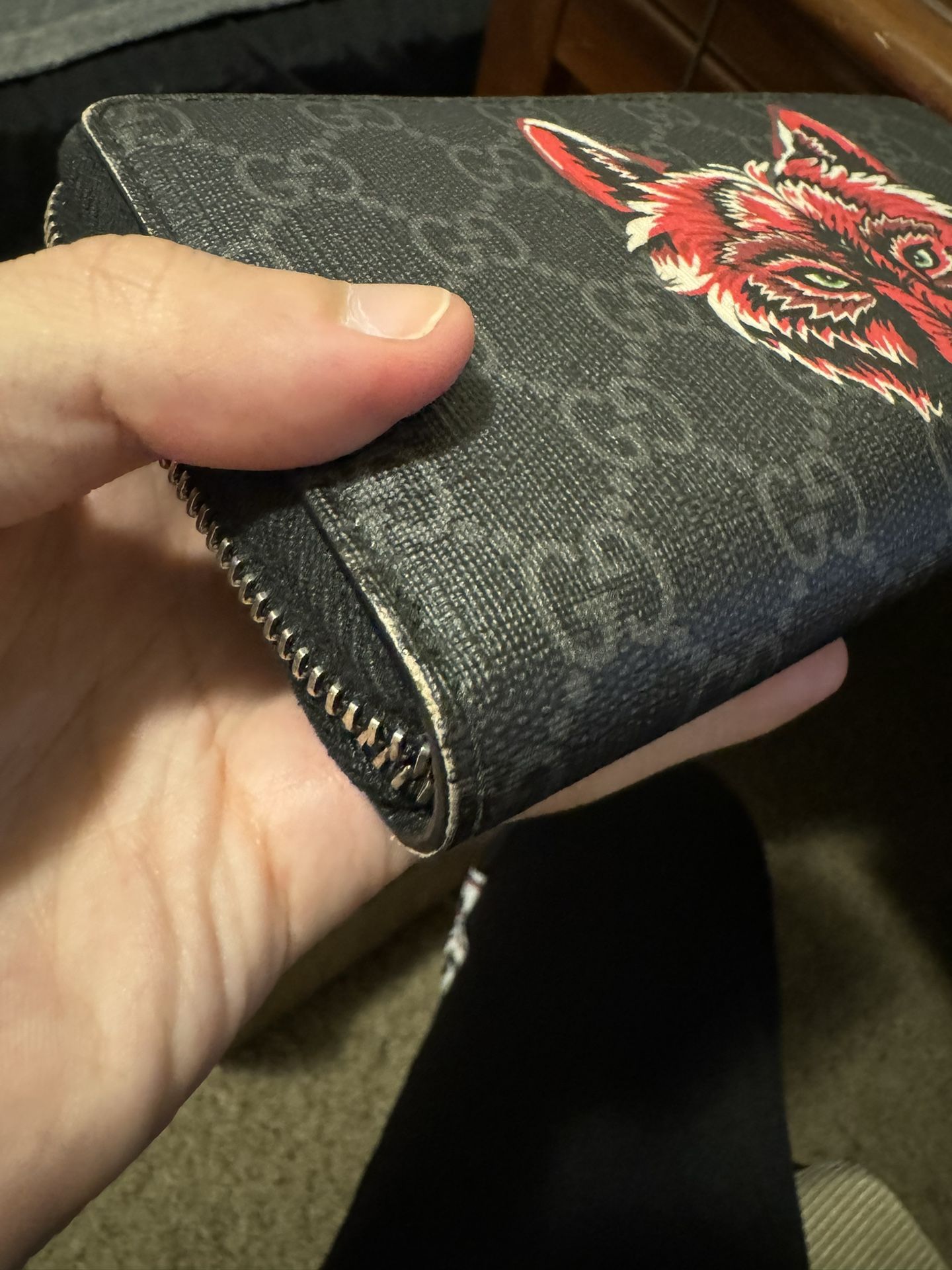 Gucci Long Wallet With Wolf Design