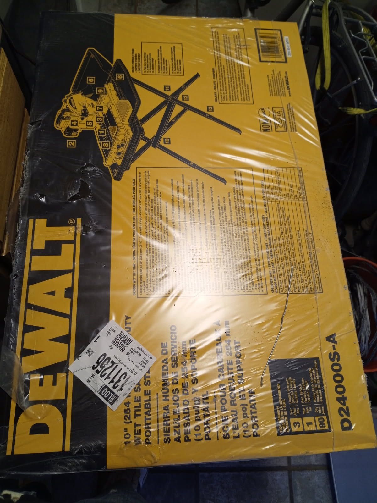 Dewalt 10in High Capacity Wet Tile Saw With Stand