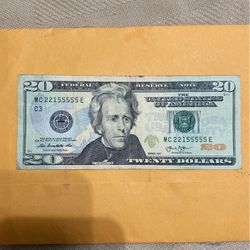 2013 -20  Dollar Bill Fancy Serial ((contact info removed)5)