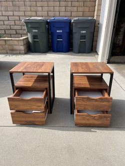 Two Small Side Tables With Drawers