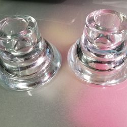 Clear Glass Candle Holders