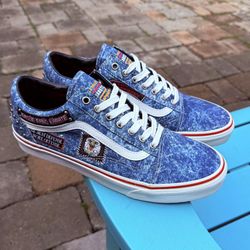 Mens Vans X Cobra Kai Old Skool "Eagle Fang Karate" Blue/White Sneakers Sz 10.5