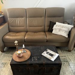 Stressless Ekornes Reclining Leather Sofa Couch