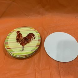 Rooster Paper Coasters 10 Count  4" Diameter Farm Farmhouse Cottage