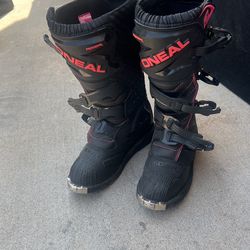 O'NEAL MX Rider Boots Women's Sz  8 Black/Pink ATV Motorcycle Motocross Dirt Bike