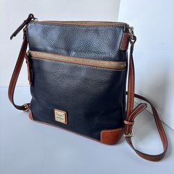 Dooney & Bourke Pebble Grain Leather Contrast Crossbody Bag