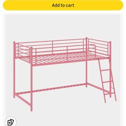 Pink Twin Bed Frame with ladder