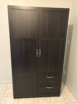 Sauder stand up storage cabinet, pantry cabinet, black