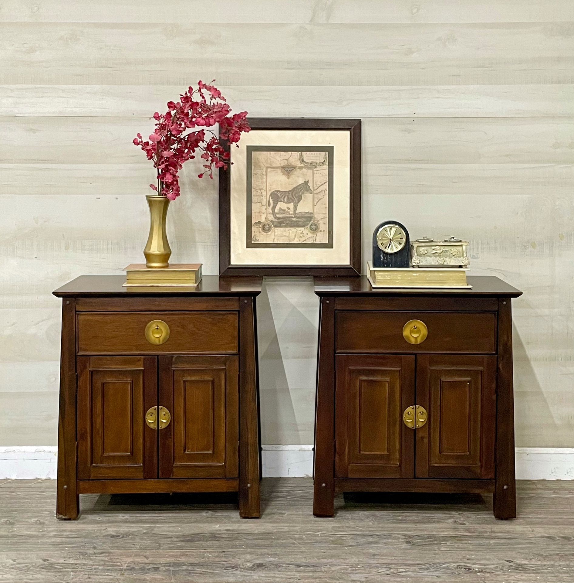 Pair Of Pier One Chinoiserie Nightstands
