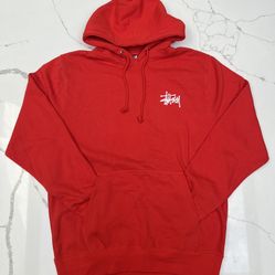 Stussy Men's Red Hoodie Size Large - Brand New Authentic Streetwear RARE