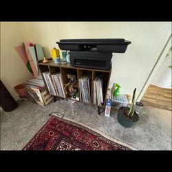 Wooden Vinyl Record Storage Cabinet