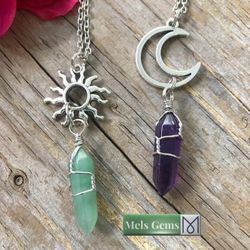 💫SALE💫 Retro Sun Moon Alloy Crystal Pendant 