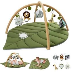 Blissful Diary Baby Play Gym & Activity Mat, Oversize Leaf Shaped Baby Play Mat