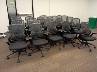 Lot of Black Mesh Office Chairs with Casters..Each