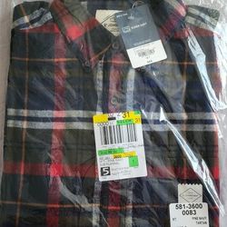 Mens Classic Fit Long Sleeve Flannel Shirt Size M Tall New