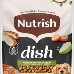 🐾 Brand New Nutrish Dish Premium Dry Dog Food – Chicken & Brown Rice with Veggies & Fruit (23 lbs)