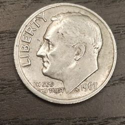 1967 Dime Ten Cent Error