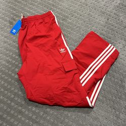 Adidas Originals 3 Stripe Cargo Jogger Pants Red