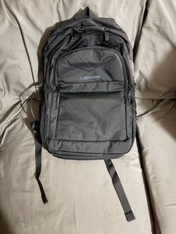 Lapsouno Black Polyester Laptop Backpack USB Charging Port Padded Fits 15 17"