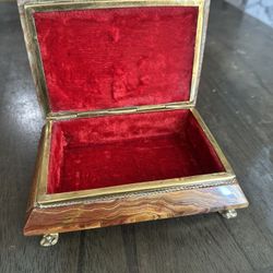 Vintage Stone Jewelry Box 