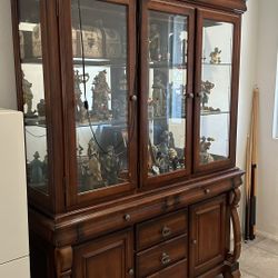 Vintage Cherry Wood China Cabinet / Hutch