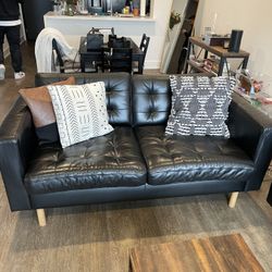 Leather Mid century Loveseat
