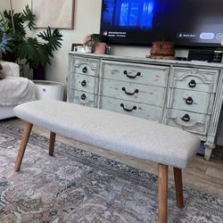 Grey Padded Bench