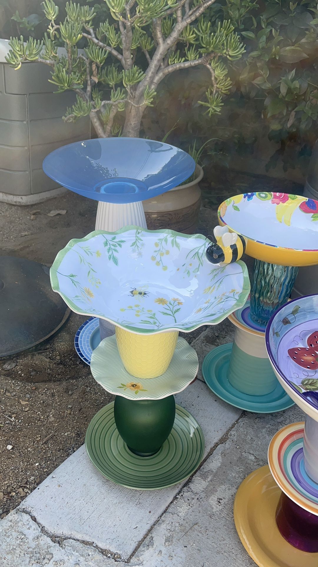 Unique Bird baths/feeders
