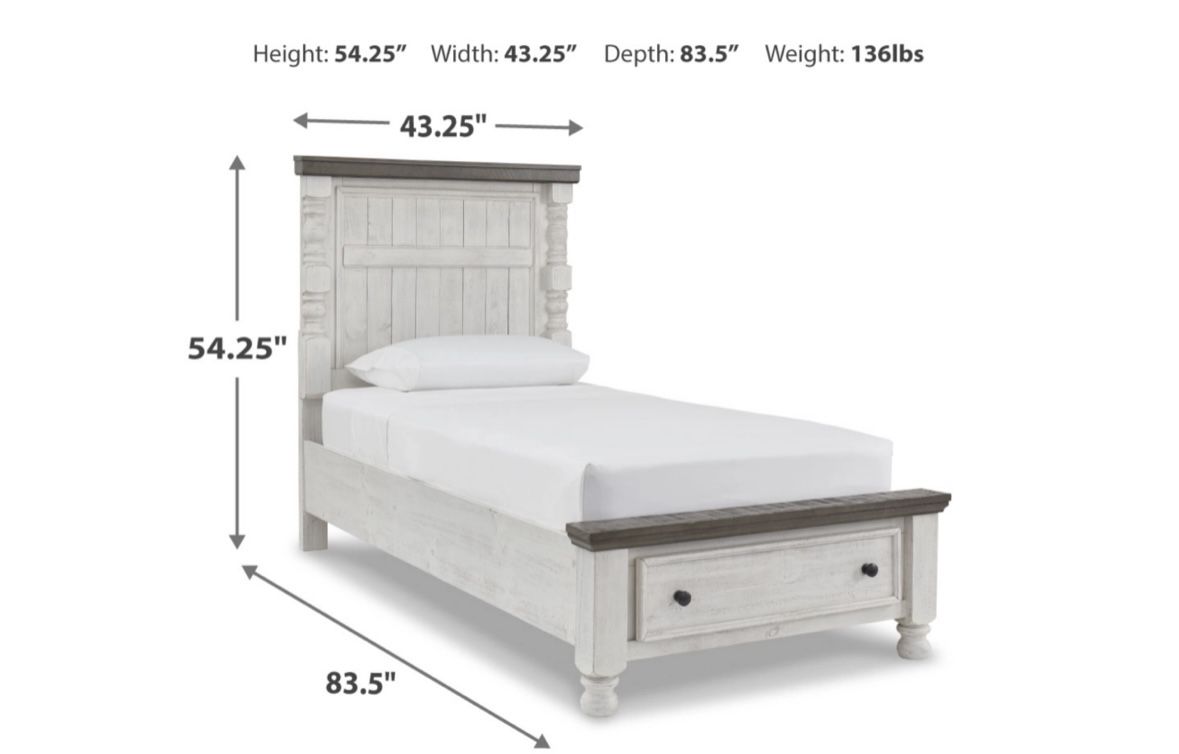 Twin Bed Frame with Storage - Solid Wood - $223