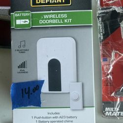 Wireless Battery Operated Doorbell Kit with Wireless Push Button, White