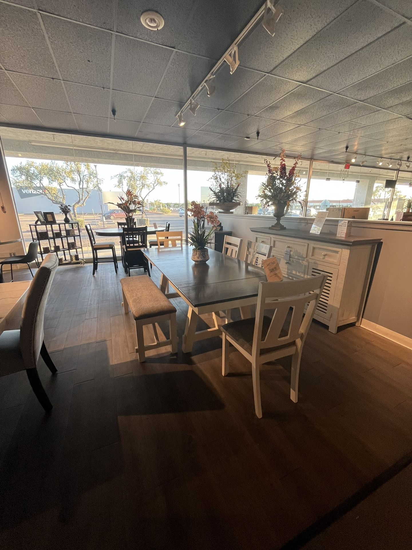 Beige/grey 6PC Dining Table Set