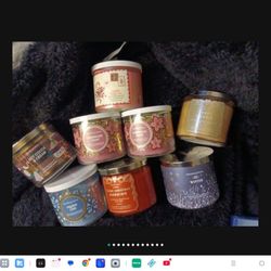 Bath & Body Works 3 Wick Candles And 3pk Foam Hand Soap 