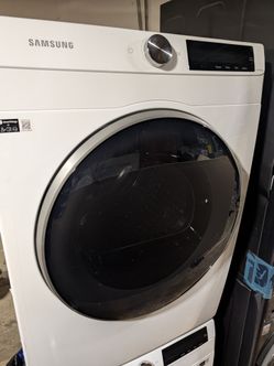 Samsung - 4.0 Cu. Ft. Stackable Smart Electric Dryer with AI Smart Dial - White