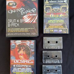 Drum & Bass Lot: United Dance Tape Pack / Desire CD Pack / The Carnival Part II (Jungle) (Rare Collectors Items!)