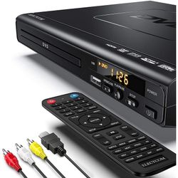 DVD Players for TV with HDMI, DVD Players That Play All Regions, Simple DVD Player for Elderly, CD Player for Home Stereo System, Included HDMI and RC