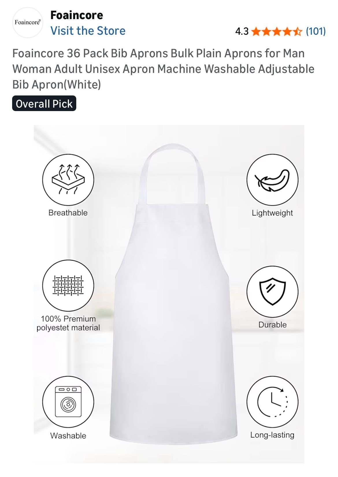 35 APRONS BRAND NEW NEVER USED 35 delantales blancos nuevos