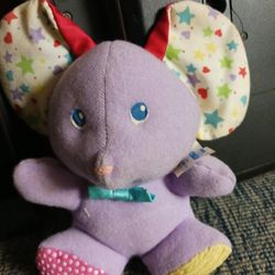 Vintage 1988 Playskool Plush Touch Ems Baby Mouse Peek a Boo Squeaker 7 in