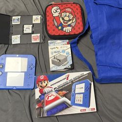 Nintendo 2DS, 2DS Charger, 3ds Box With 6 3DS Games and one Ds game