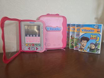 VTech V.Reader Learning System + 5 Games + Case