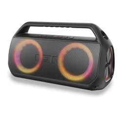 ION Uber Boom Ultra, High-Power Portable Bluetooth Stereo Speaker System with Lights, Rechargeable Battery, App Control, USB Playback, Water-Resistant