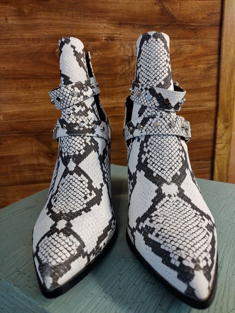 Faux Snakeskin Boots