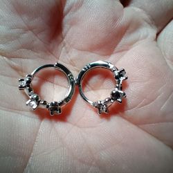 925 Sterling Silver Women's Needle Earrings 