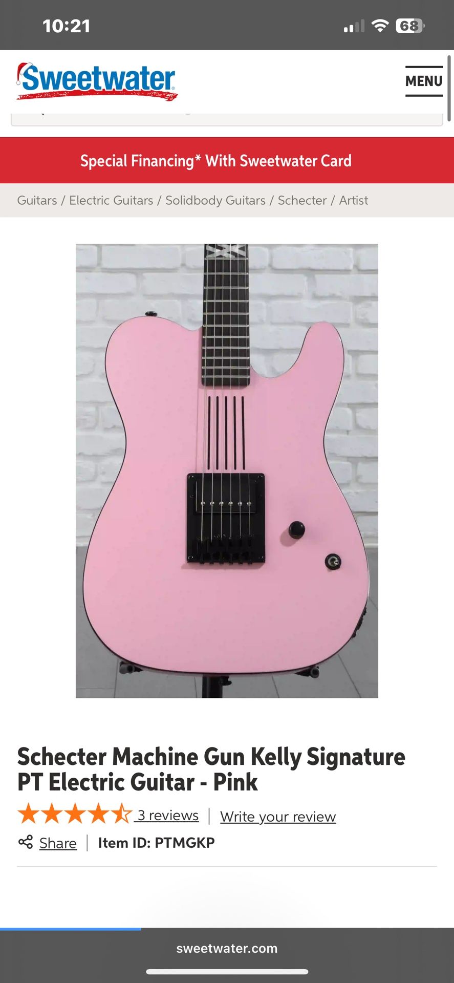 MGK pink Guitar Brand New With Case