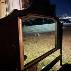 Solid Wood King  Headboard With Mirror
