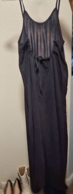 Black Maxi Slip Dress with Spaghetti Straps