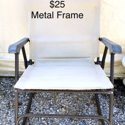 Rocking CHAIR foldable, canvas and metal, oversized