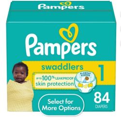Pampers Swaddlers Baby Diapers, Size 1, 84 Count - NEW IN SEALED BAG
