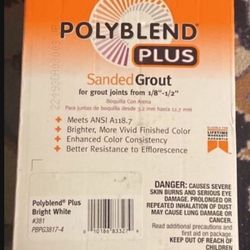 New Polyblend Plus Sanded Grout #381 Bright White 7LBS Box