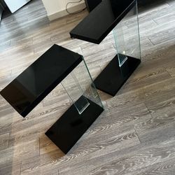Black And Glass Side Tables 