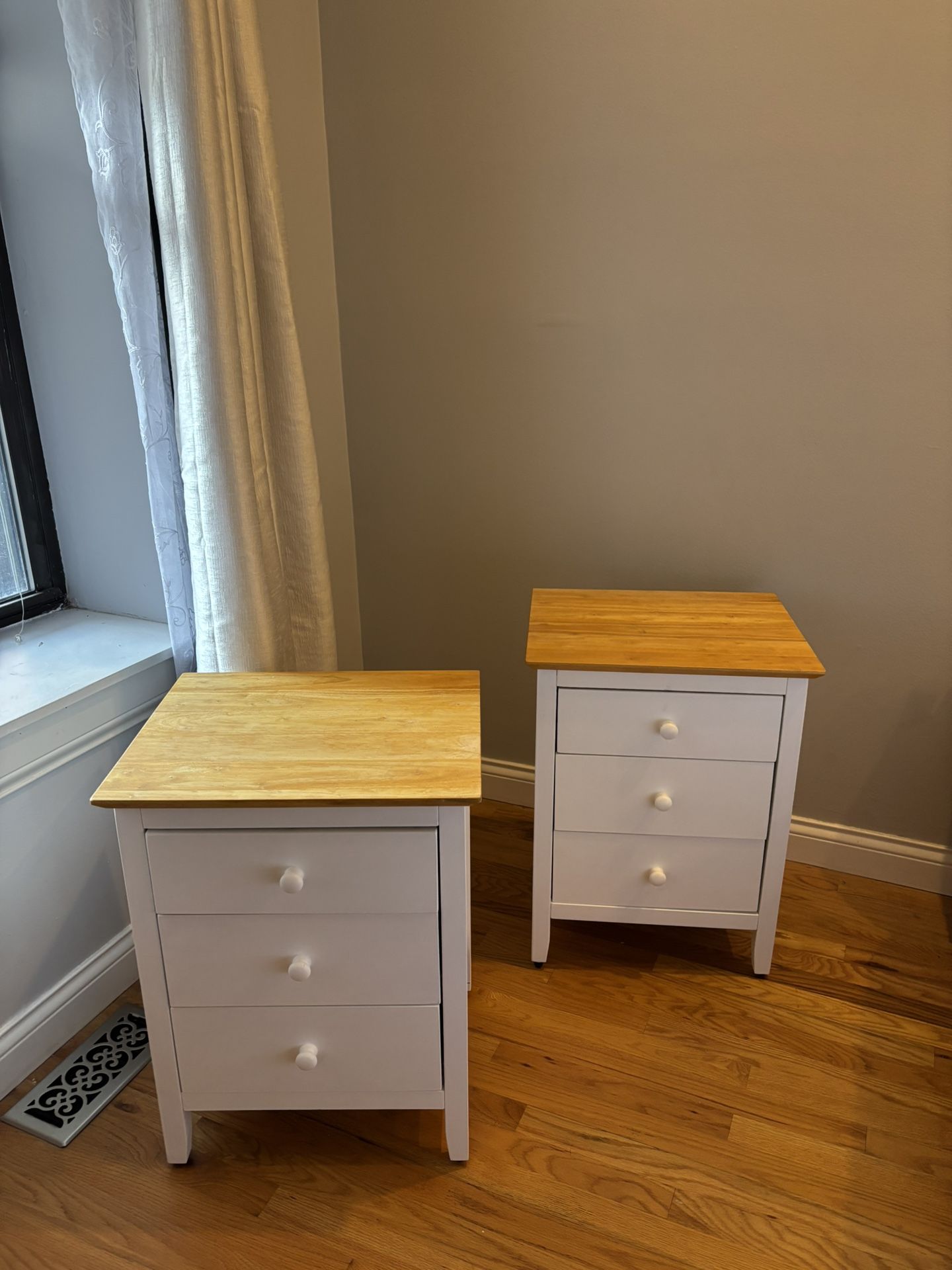 Solid Wood Night Stands (pair) - Hand Painted